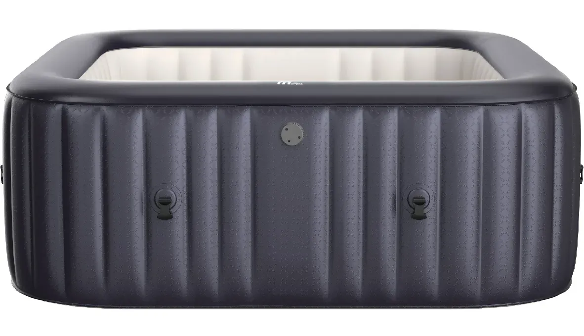 Le MSpa Muse Otium vu de face, bassin carré gris anthracite à liner blanc